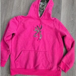 Browning Pink Camo Lined Hoodie‎ Sweatshirt Size L/G